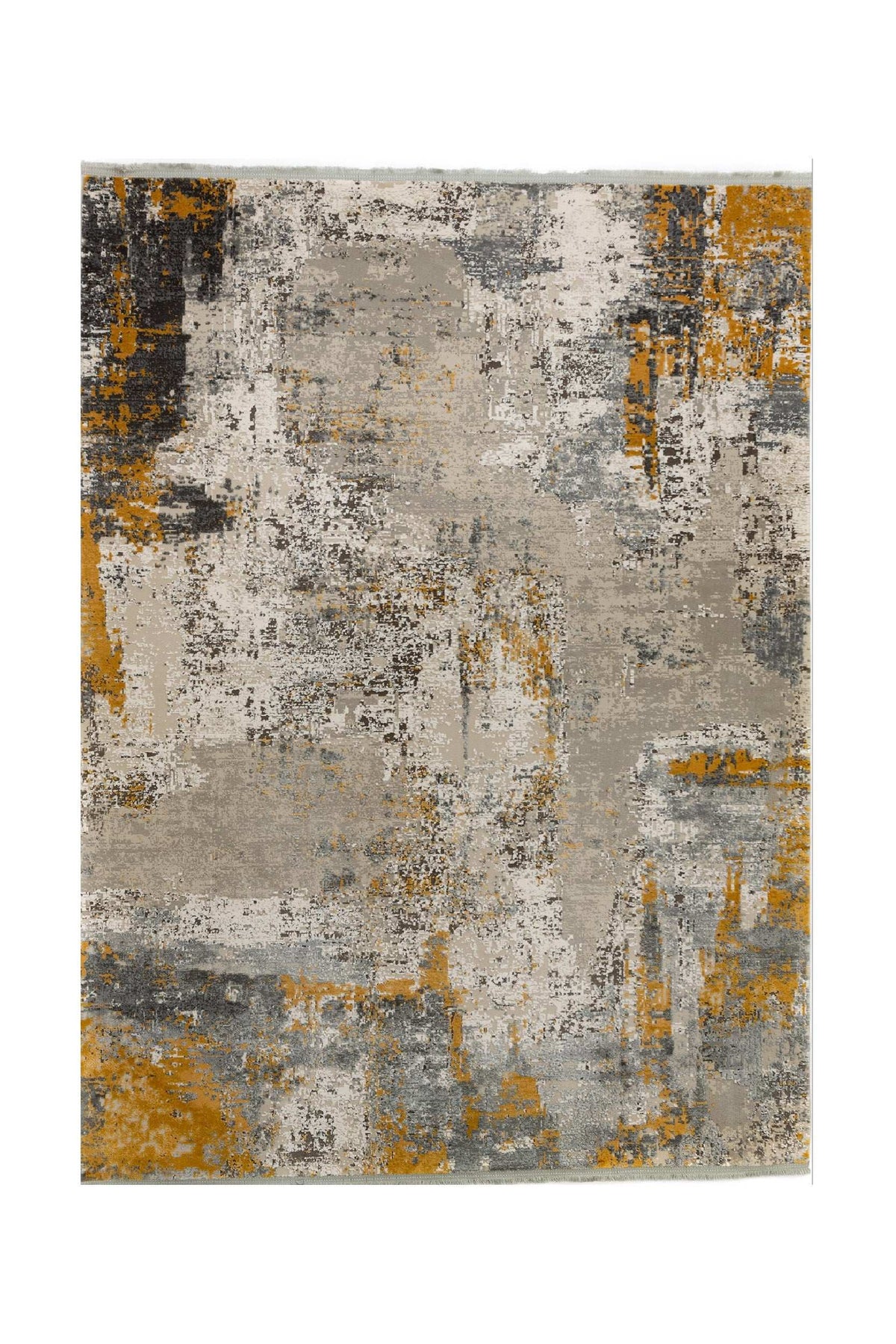Covor PREMIUM Modern/Abstract Living Galben/Gri din Acril/Bambus Dreptunghiular Adonis 2684A