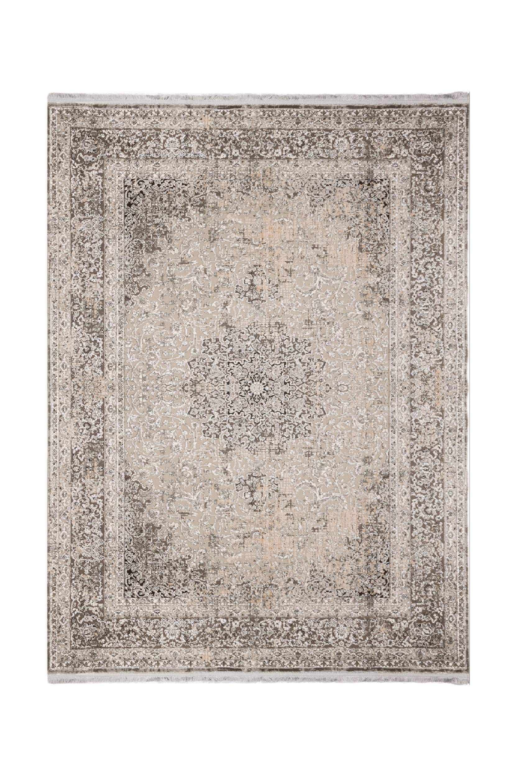 Covor Persan Living Bej/Gri din Acril Dreptunghiular Violet 2801C