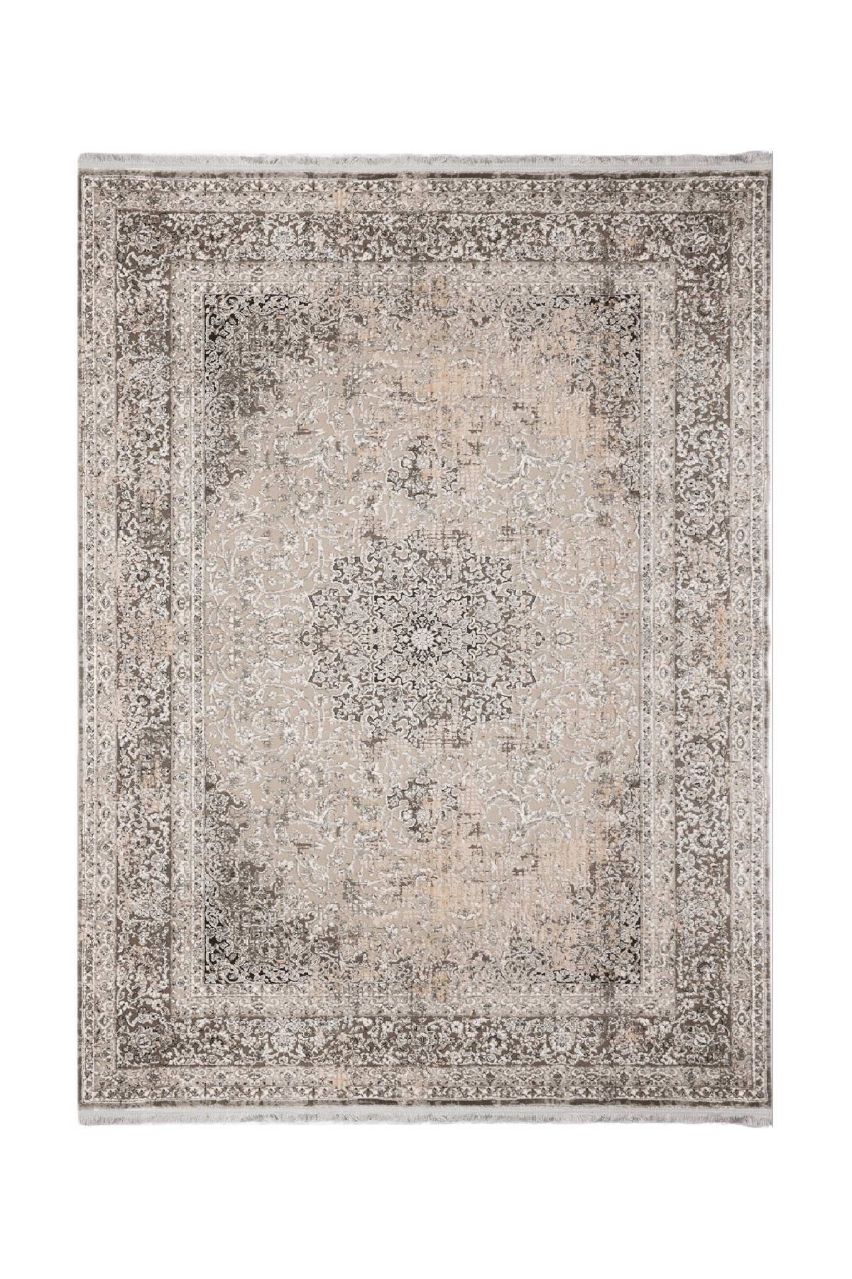 Covor Persan Living Bej/Gri din Acril Dreptunghiular Violet 2801C