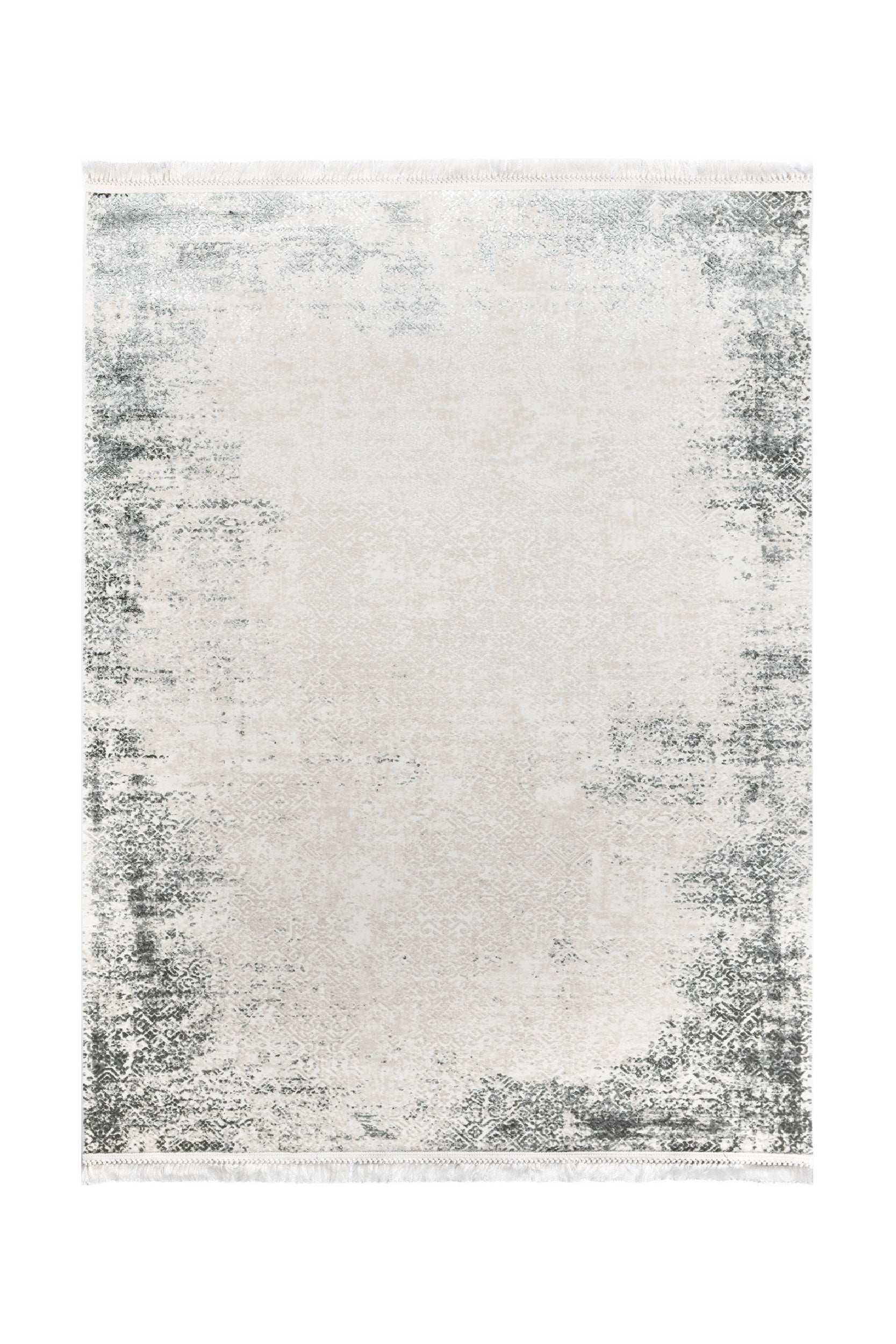 Covor Minimalist/Modern Gri/Crem din Acril Dreptunghiular - Aysil 2822C
