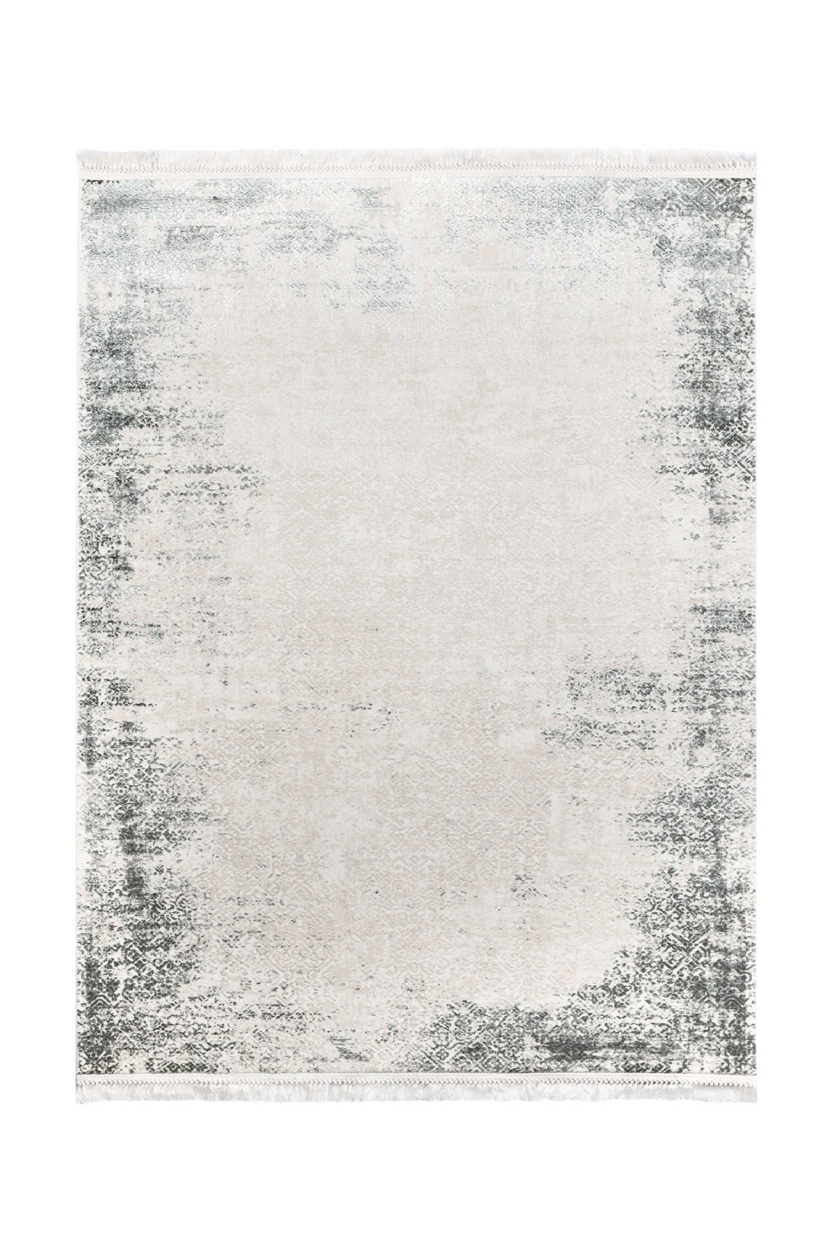 Covor Minimalist/Modern Gri/Crem din Acril Dreptunghiular - Aysil 2822C