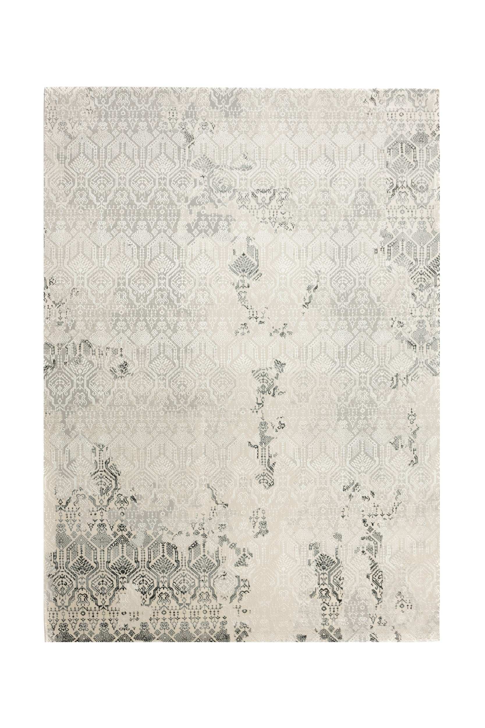 Covor Modern Living Gri/Crem din Poliester/Polipropilena SilaLux 2927A franjuri