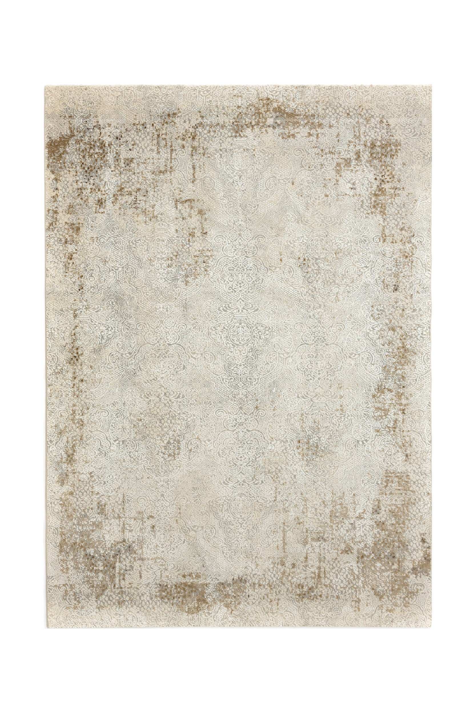 Covor Abstract Living Bej/Crem din Poliester/Polipropilena SilaLux 2930A