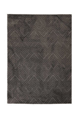 Covor Modern Bucatarie Gri/Negru din Poliester Dreptunghiular Otantik 5507A