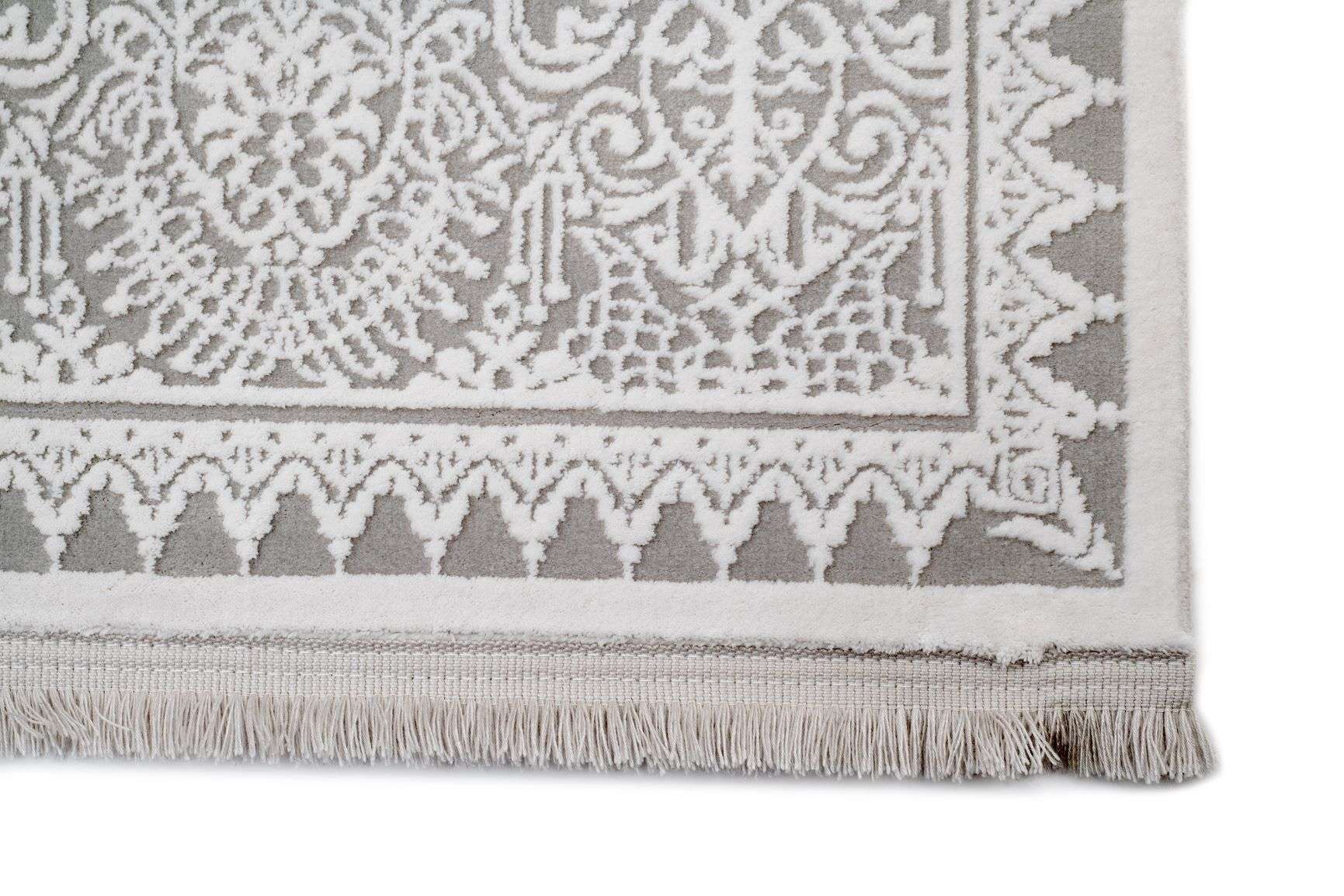 Covor Rhodos Covor PREMIUM Modern Living Gri/Alb din Acril/Bambus Dreptunghiular Ad ...