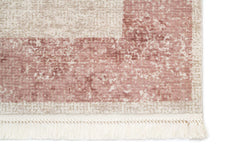 Covor Modern Dormitor Bej/Roz din Acril Dreptunghiular - Aysil 2142B