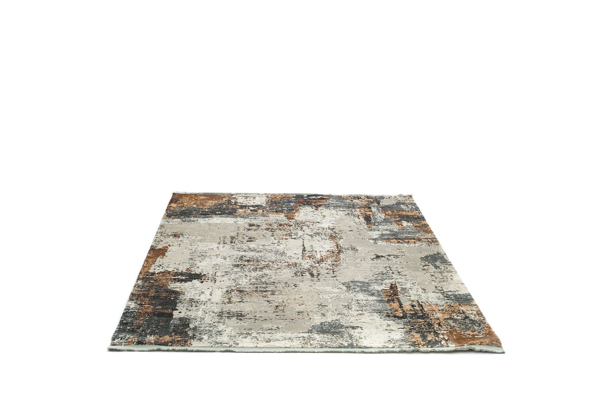 Covor PREMIUM Modern/Abstract Dormitor Gri/Bej din Bambus/Acril Adonis 2684B
