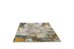 Covor PREMIUM Modern/Abstract Living Galben/Gri din Acril/Bambus Dreptunghiular Adonis 2684A