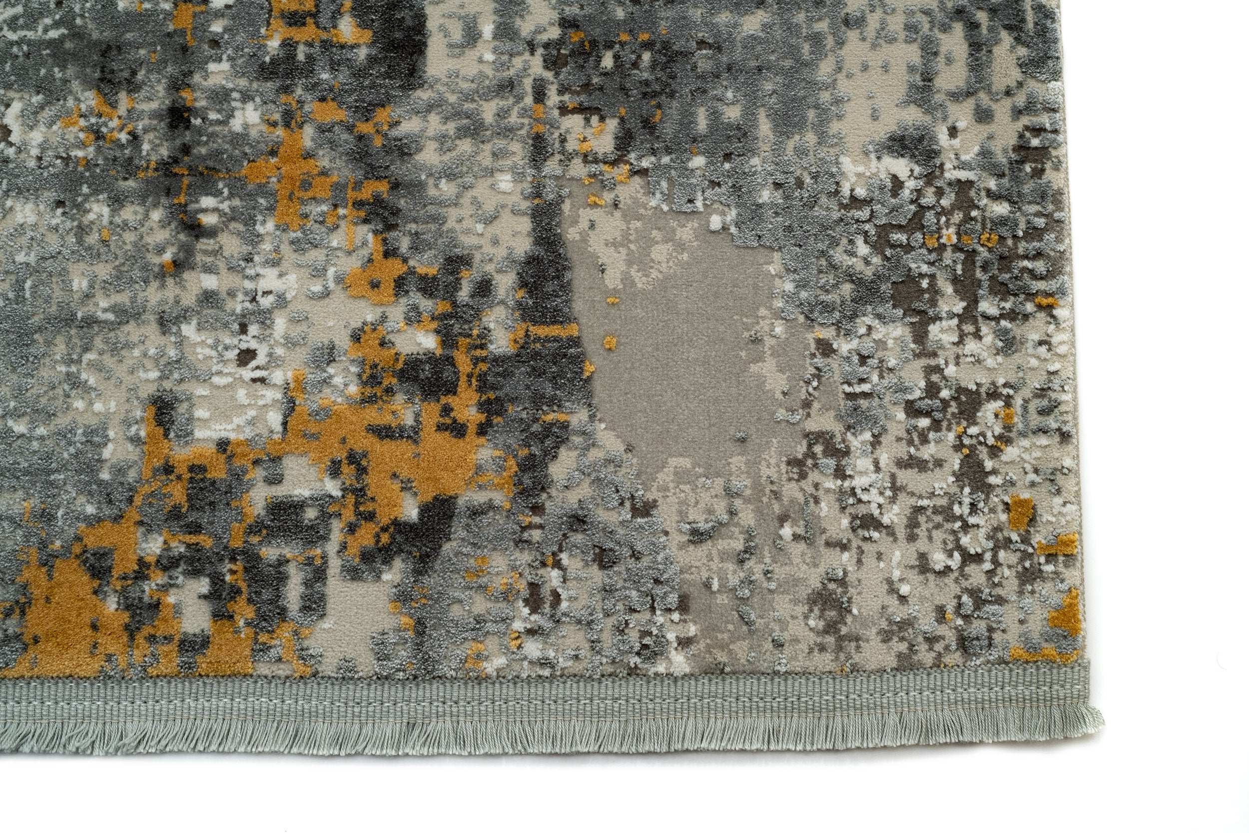 Covor PREMIUM Modern/Abstract Living Galben/Gri din Acril/Bambus Dreptunghiular Adonis 2684A