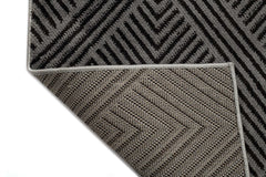 Covor Modern Bucatarie Gri/Negru din Poliester Dreptunghiular Otantik 5507A