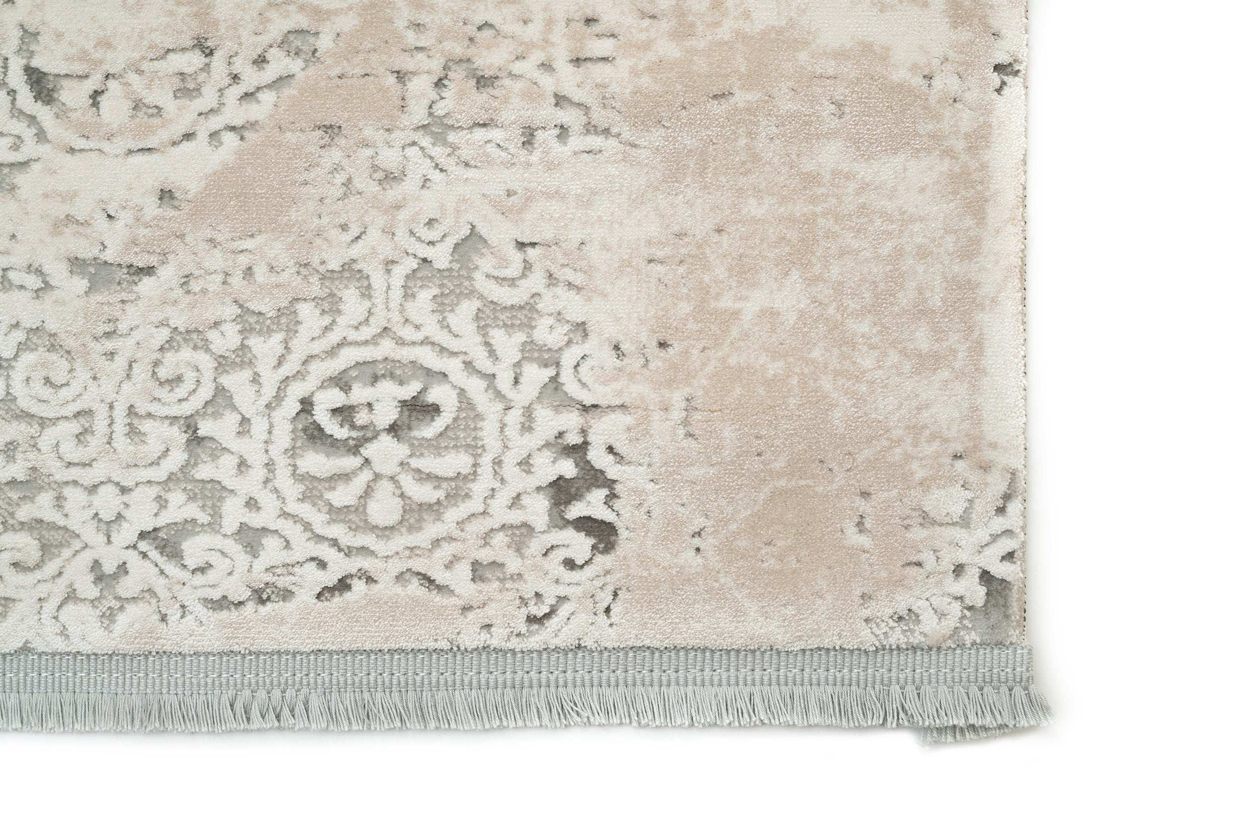 Covor Modern Dormitor Bej/Gri din Acril Dreptunghiular Violet 2610C