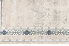 Covor Modern/Minimalist Dormitor Albastru/Crem din Acril Dreptunghiular Violet 2601C