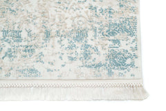 Covor Modern Dormitor Turcoaz/Crem din Acril - Aysil 1717B